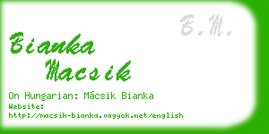 bianka macsik business card